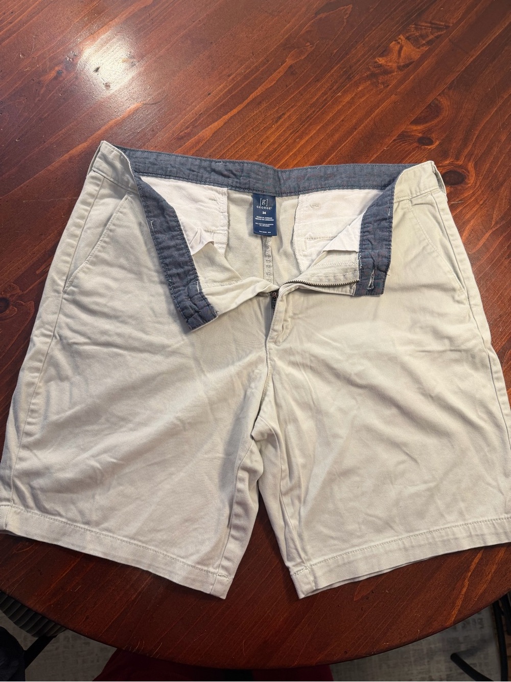 George Men’s 34 Khaki Cargo Shorts Utility Multi-Pocket Casual Shorts